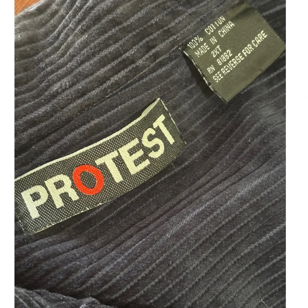 Protest Mens VTG 90s Wide Wale Corduroy Shirt Jacket 2XT Cotton Full Zip Shacket